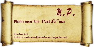 Mehrwerth Palóma névjegykártya